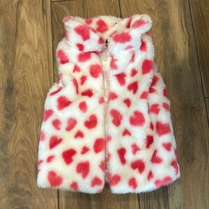 Oh la la! Girls fuzzy heart vest